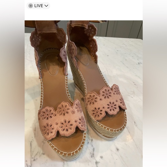 See by Chloé | Glyn Wedge Espadrille in Cipria Size 7 - Picture 3 of 7